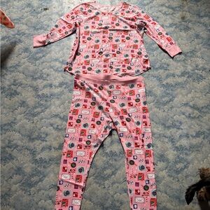 Pink Pajamas with Festive Print